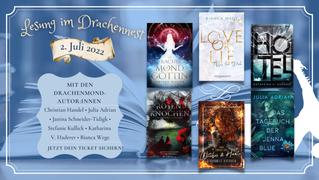 Lesung Meet & Greet im Drachennest am 2. Juli 2022 Drachenmond Verlag