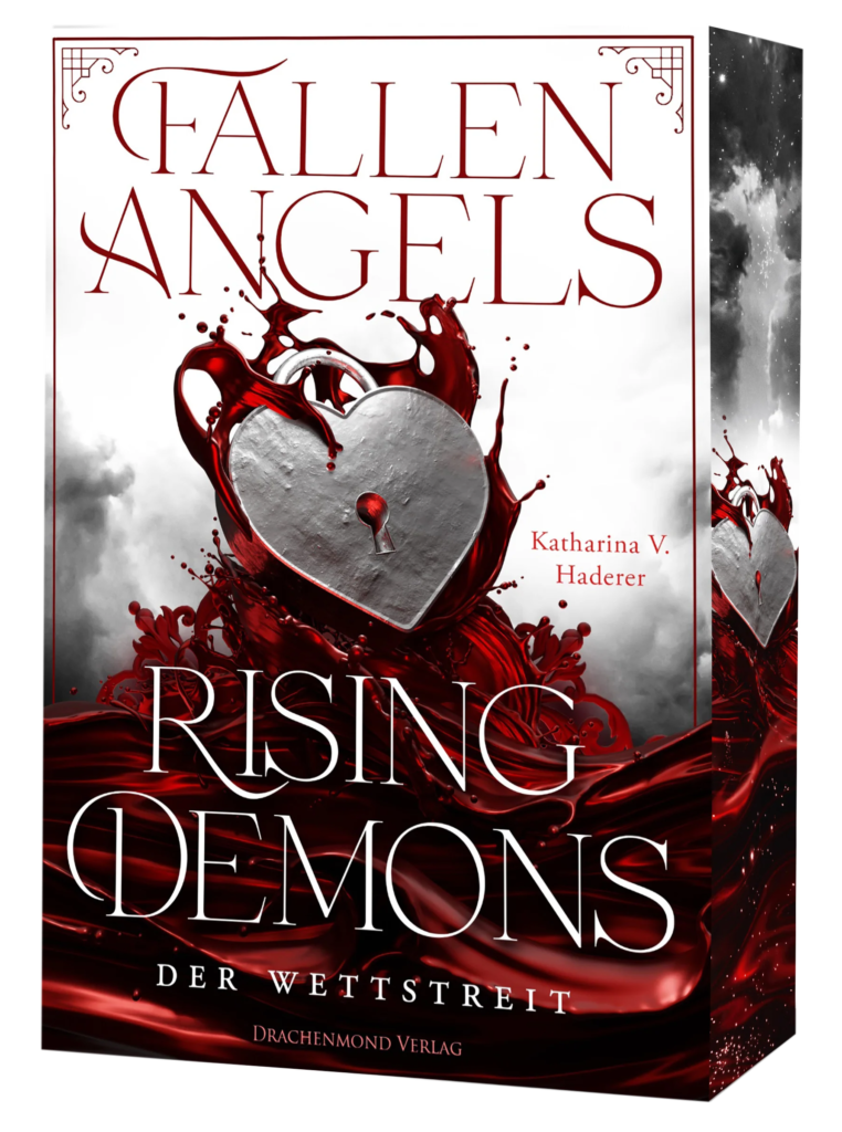 Cover der Klappenbroschur mit Farbschnitt von "Fallen Angels, Rising Demons - der Wettstreit".
