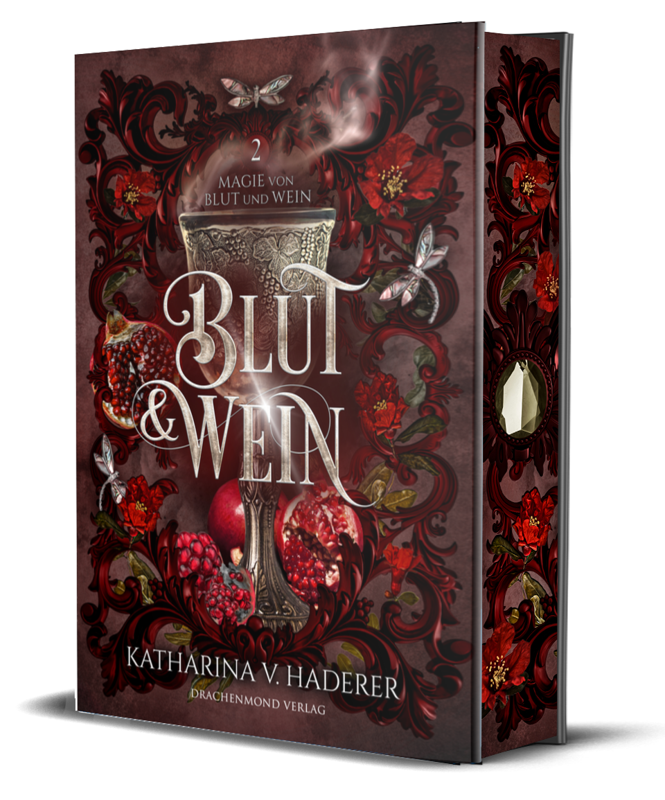 Cover der Schmuckausgabe von "Blut & Wein", dem zweiten Band der High-Fantasy-Reihe "Magie von Blut & Wein"